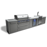 Mont Alpi 6-Burner Island With a Kegerator and a Beverage Center - MAi805-KEGBEV