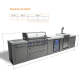 Mont Alpi 6-Burner Island With a Kegerator and a Beverage Center - MAi805-KEGBEV