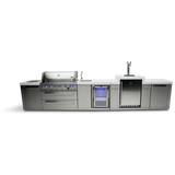 Mont Alpi 6-Burner Island With a Kegerator and a Beverage Center - MAi805-KEGBEV