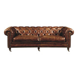Moe's Home Collection Birmingham Sofa Cappuccino Brown Leather PK-1007-20