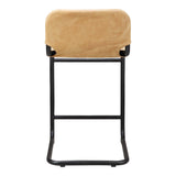 Moe's Home Collection Set of Two Baker Counter Stool Sunbaked Tan Leather PK-1072-40