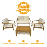 Luna 4-Piece Teakwood Deep Seating Patio Set
