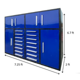 Chery Industrial 7' Garage Storage Cabinets 16 Drawers