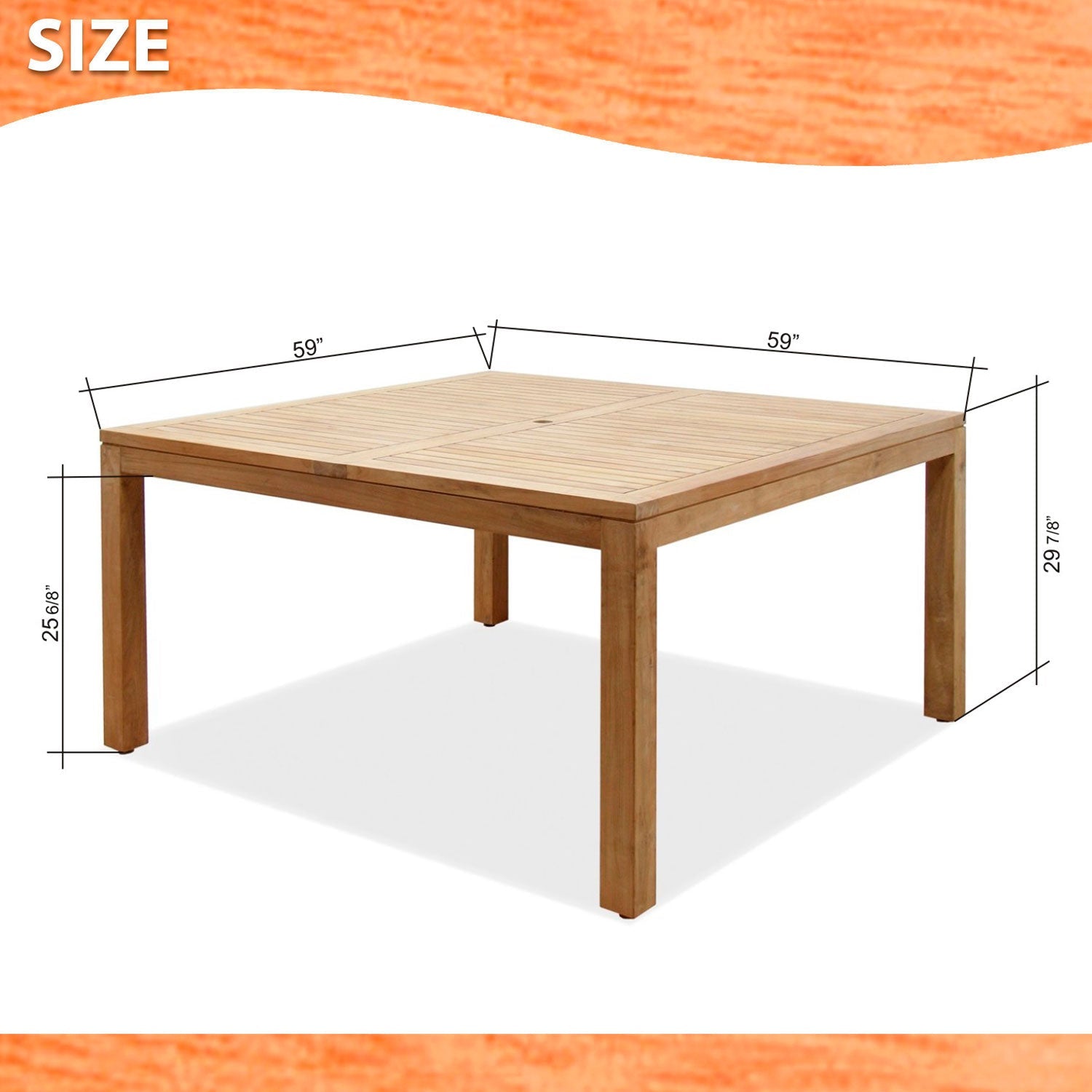 Midtown Concept Rinjani Square Outdoor Dining Table - SC RINJANI_SQR