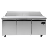 SABA SPS-72-18 - 72" Three Door Commercial Sandwich Prep Table with 18 Pans - SPS-72-18