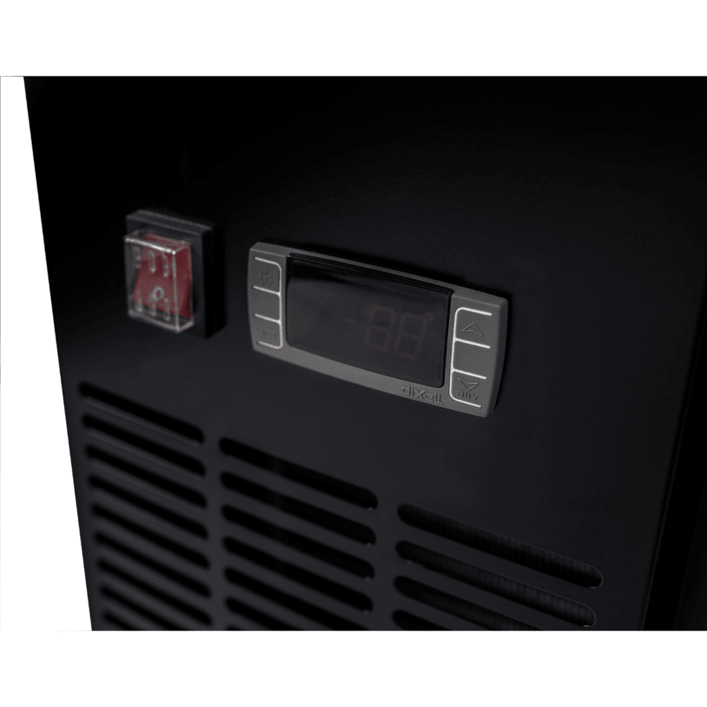 SABA SBB-24-72B - 24" Depth 72" Three Door Commercial Back Bar Cooler Black - SBB-24-72B