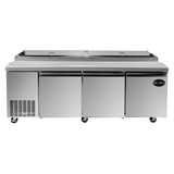 SABA c - 91" Three Door Commercial Pizza Prep Table with 12 Pans - c - 91