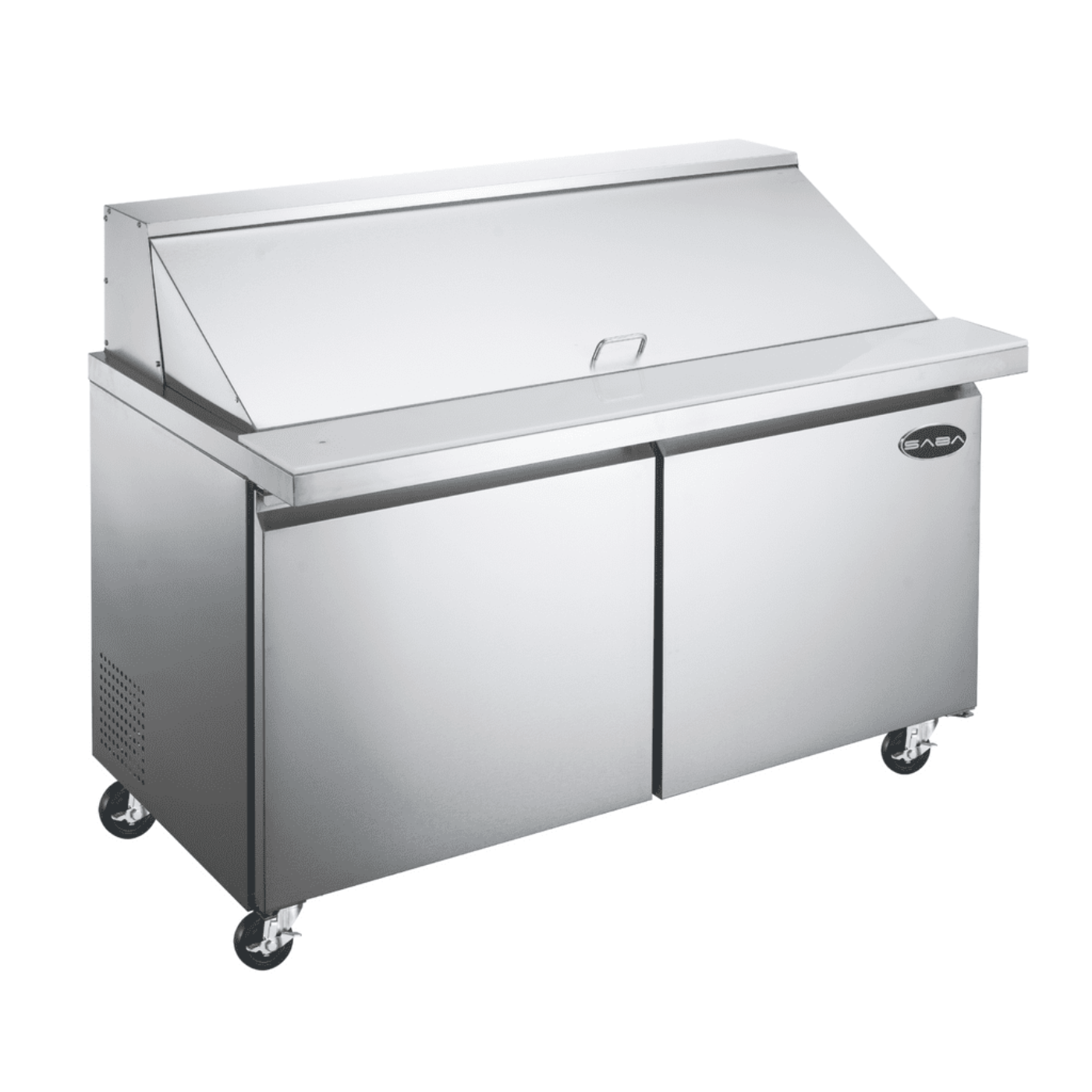 SABA SPS-48-18M - 48" Two Door Commercial Mega-Top Sandwich Prep Table with 18 Pans - SPS-48-18M