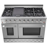 NXR 48 in. Propane Gas Range and Under Cabinet Range Hood Package, - SC4811LPEHBD