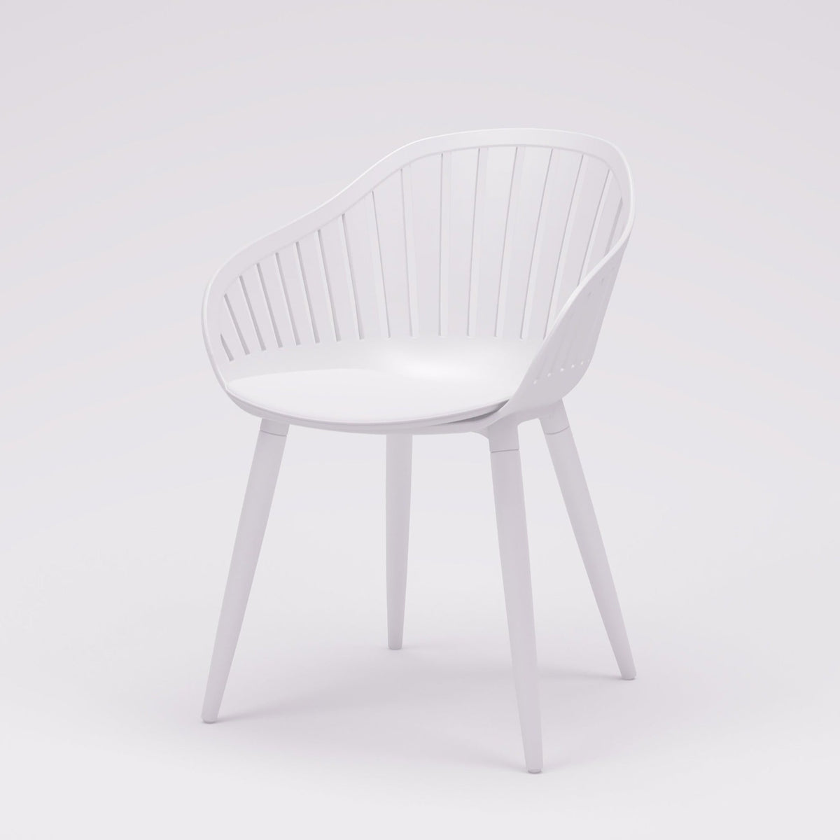 Midtown Concept Cannes Black Monocrome Indoor Dining Chair - 4PC - SC CANNES WH_ALUWH