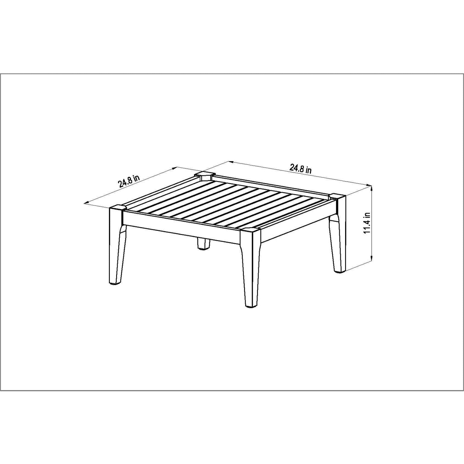 Midtown Concept Barry 4 Piece Teak Finish Sectional Seating Set - Grey - SC BARRY5_LOT_GR