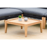 Midtown Concept Barry 4 Piece Teak Finish Sectional Seating Set - Black