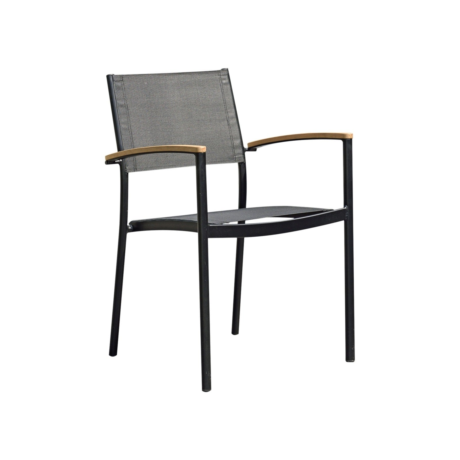 Midtown Concept Orlando Rectangular Teak Finish Table & Vera Stacking Armchair - ORLAN_4VERAARM