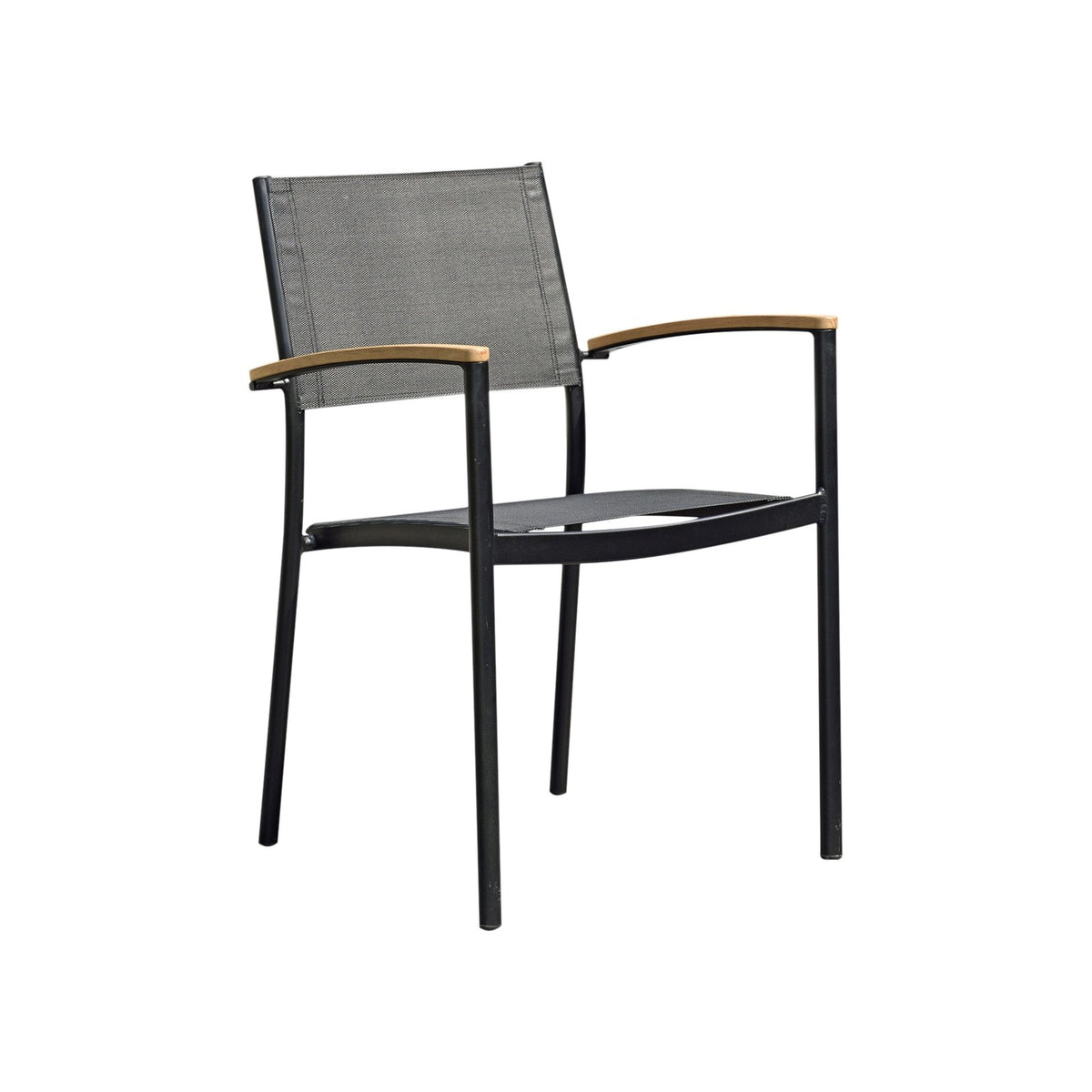 Midtown Concept Oldbury Round Finish Table & 4 Vera Stacking Armchair - OLDBU_4VERAARM