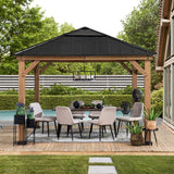 Sunjoy Hardtop Gazebo, Standard Cedar Framed Wood Gazebos