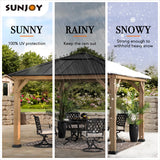 Sunjoy Hardtop Gazebo, Standard Cedar Framed Wood Gazebos
