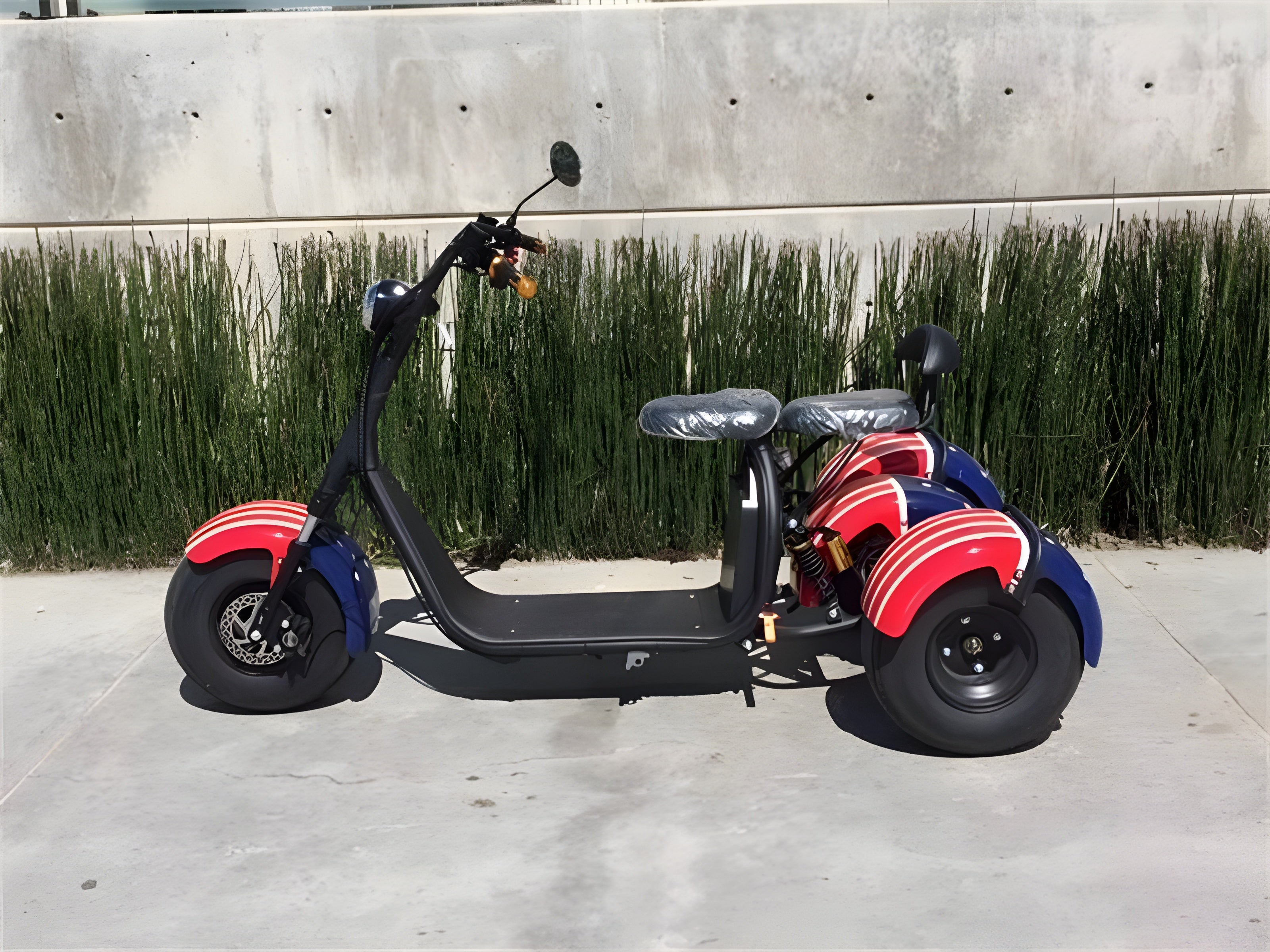 SoverSky T7.0 60V 2000W Fat Tire Electric Trike Scooter - SOV-T70-RED