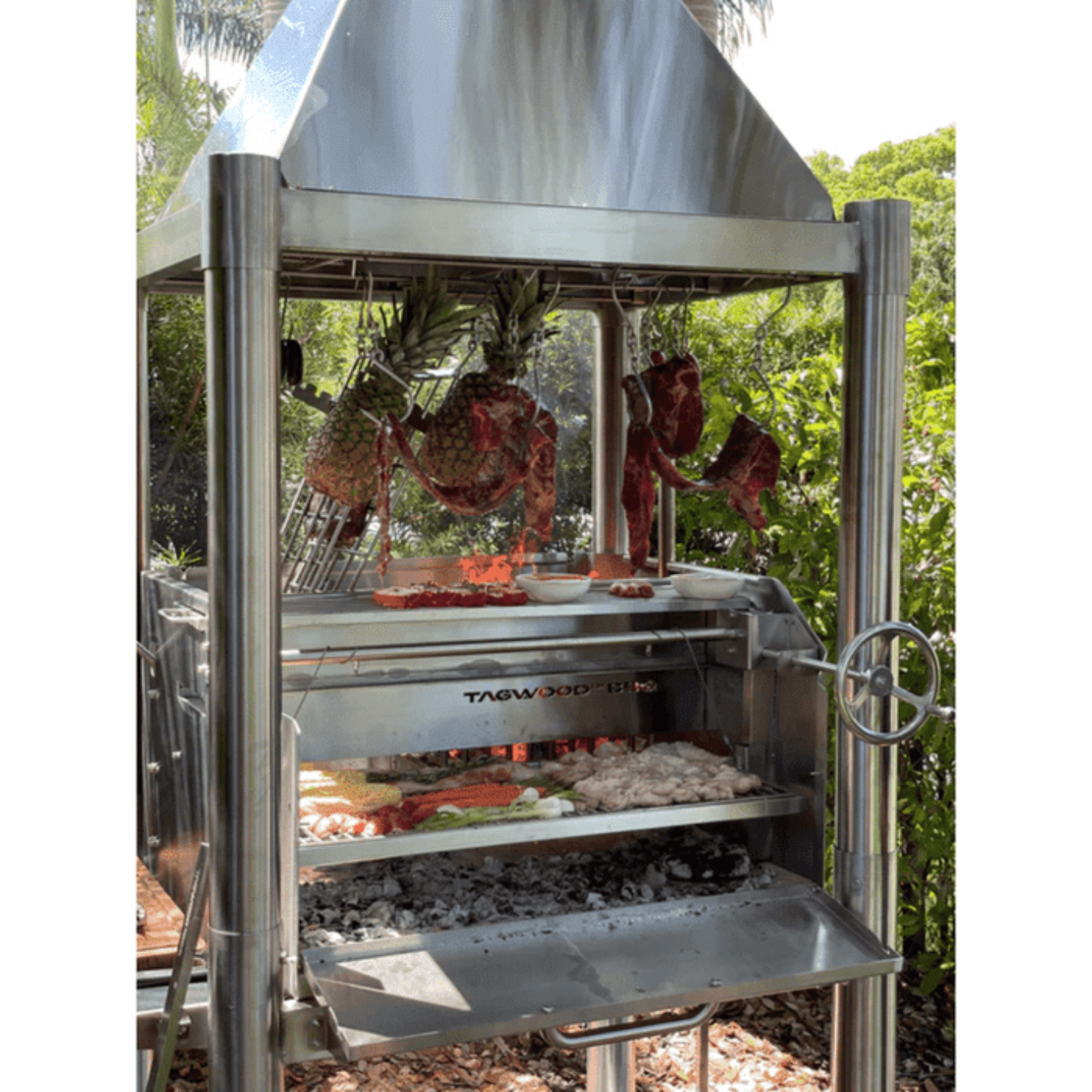 Tgwood BBQ Bauilt-In Argentine Wood Fire & Charcoal Grill-BBQ25SS - BBQ25SS