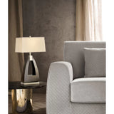 Trina Table Lamp – 30″, Pecan Wood, Brushed Nickel