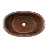 Premier Copper 20 inches Bathtub Vessel Hammered Copper Sink - VBT20DB
