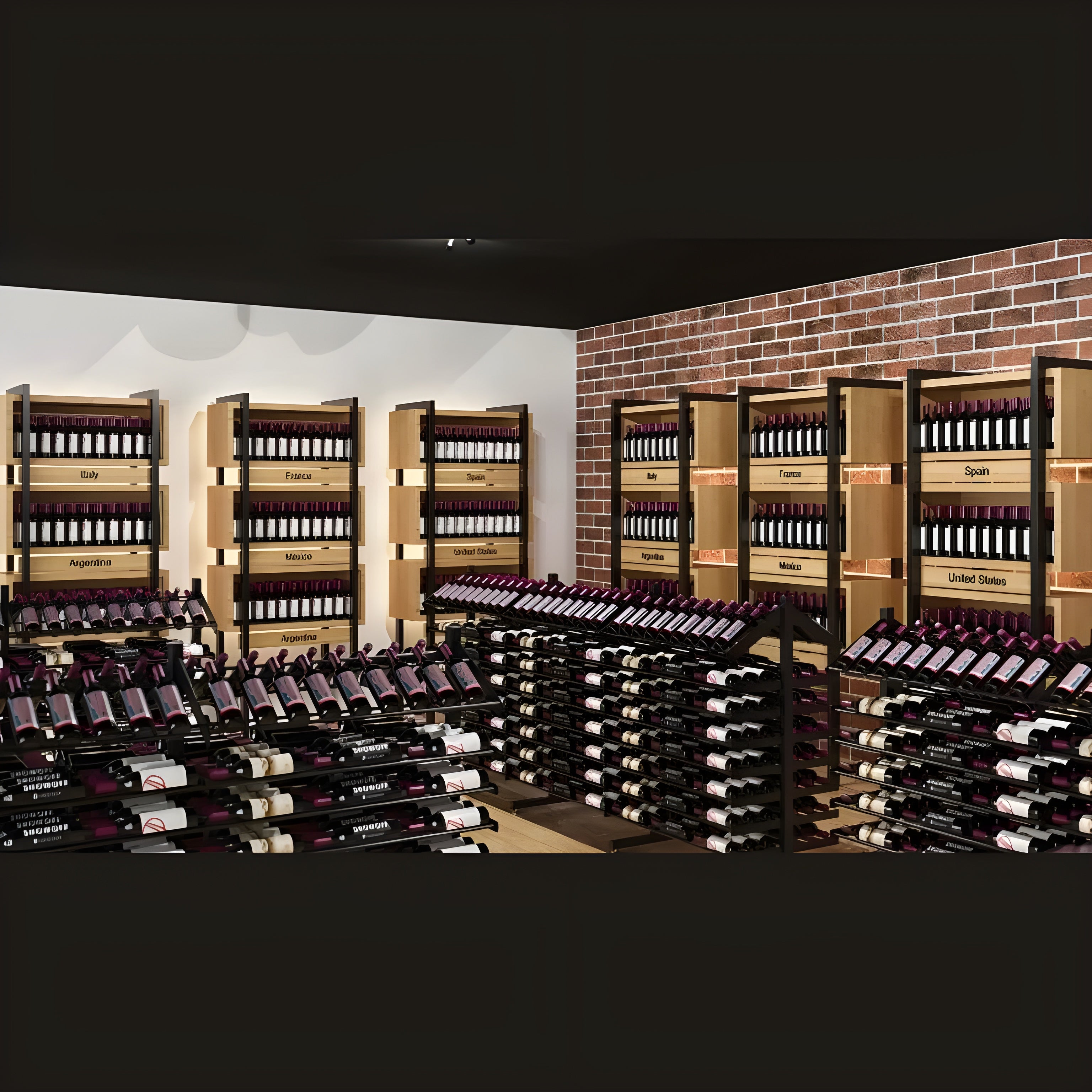 Vintage View Evolution Double Sided Island Display Rack Presentation Row 3C (freestanding metal wine rack)