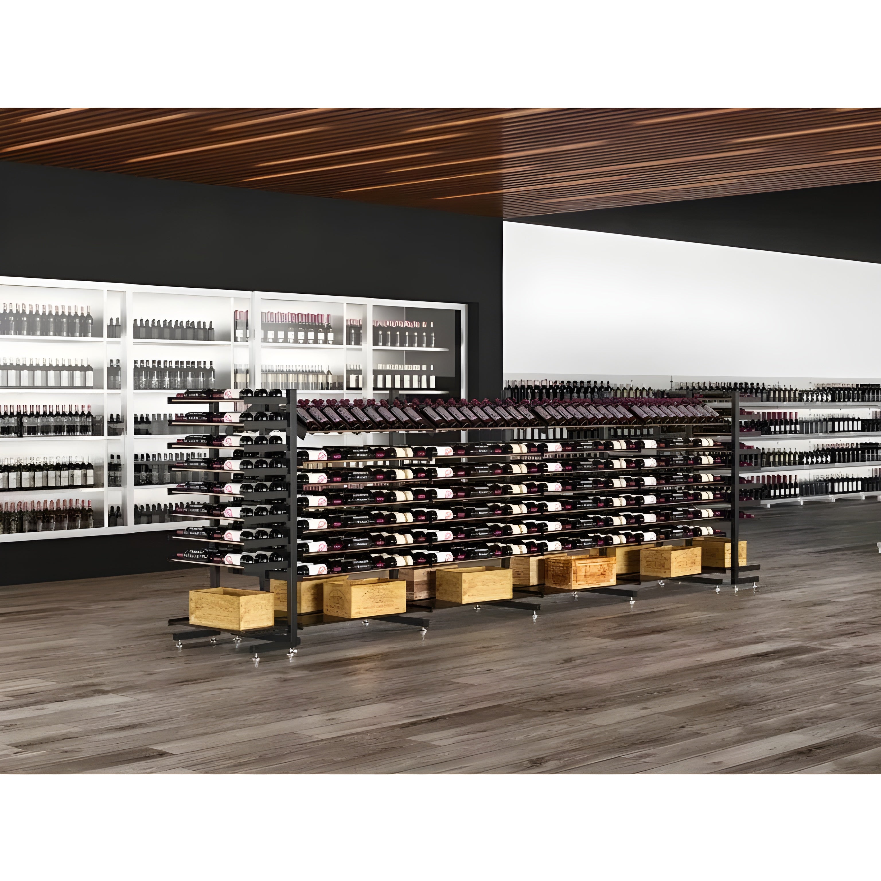 Vintage View Evolution Double Sided Island Display Rack Presentation Row 3C (freestanding metal wine rack)