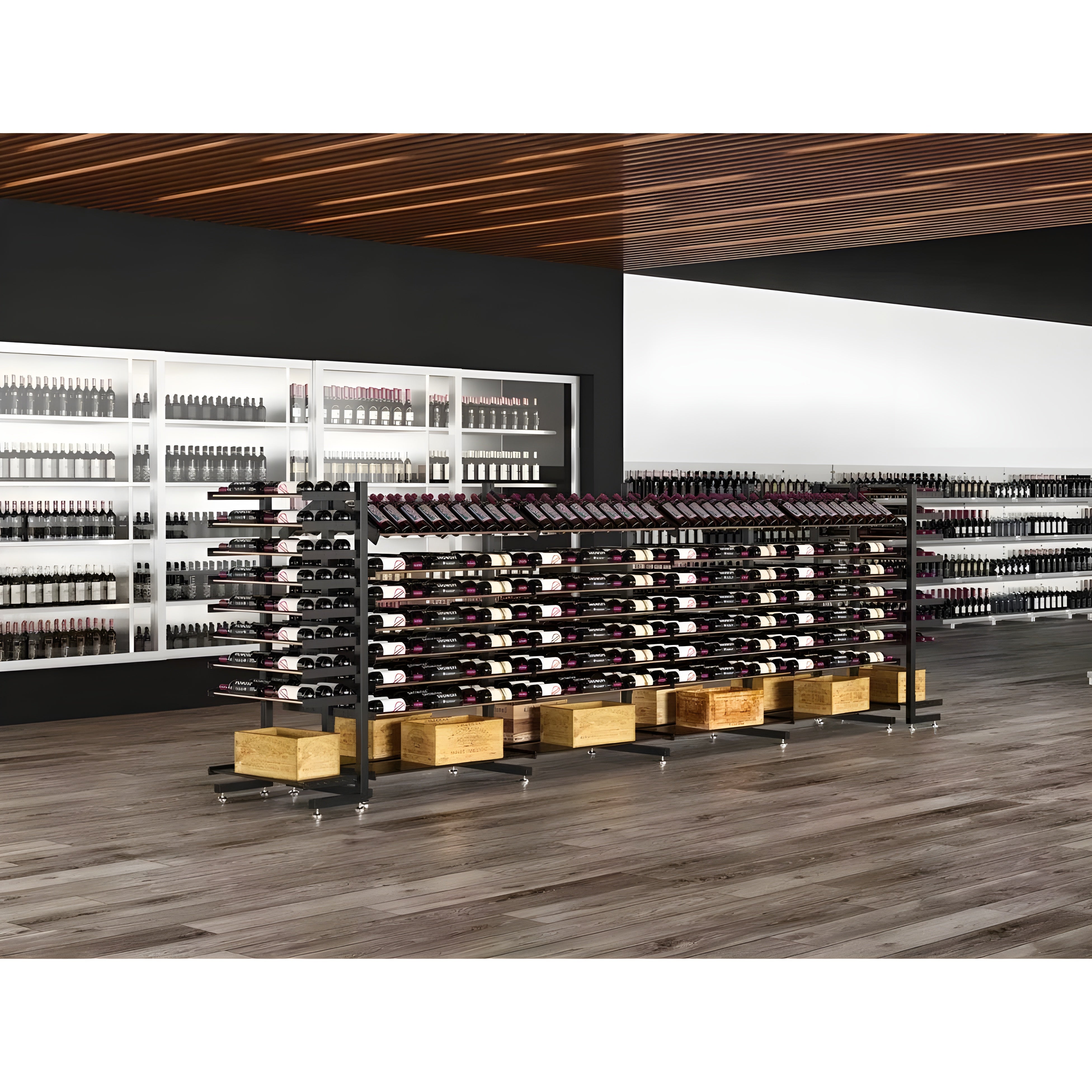 Vintage View Evolution Double Sided Island Display Rack Presentation Row 3C (freestanding metal wine rack)