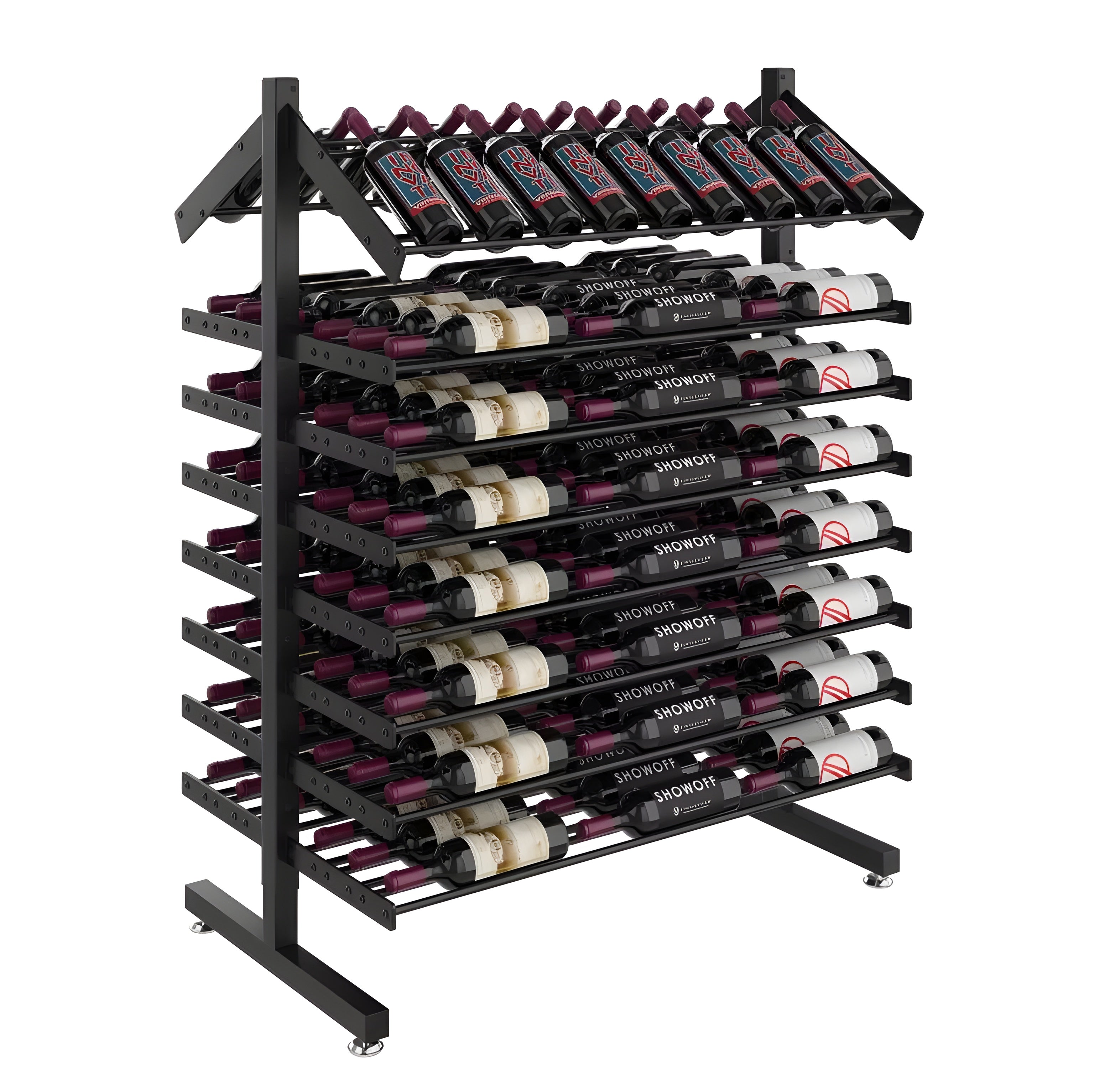 Vintage View Evolution Double Sided Island Display Rack Presentation Row 3C (freestanding metal wine rack)
