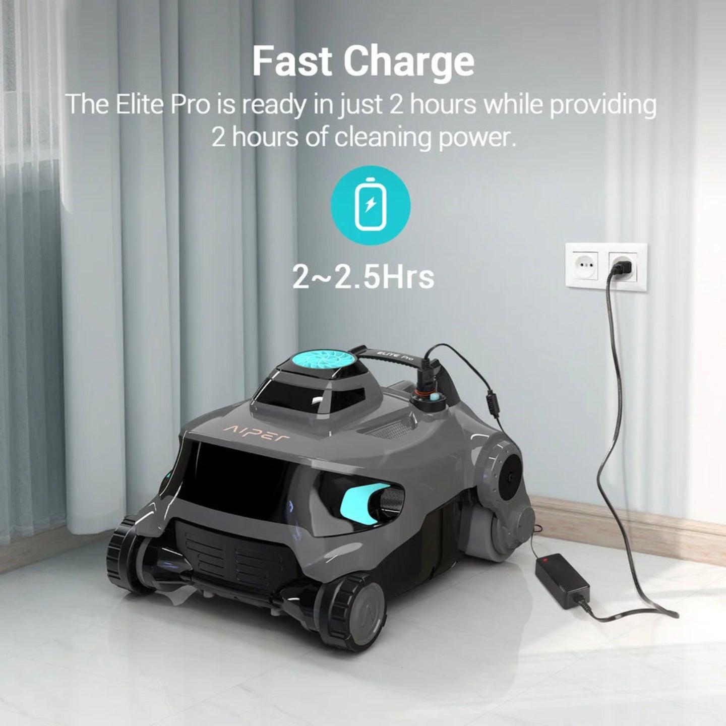 Aiper Wall Climbing Cordless Robotic Pool Cleaner Gray New - ELITE-PRO