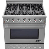 NXR 36 in. 5.5 cu.ft. Pro-Style Natural Gas Range with Convection Oven in Stainless Steel, - SC3611