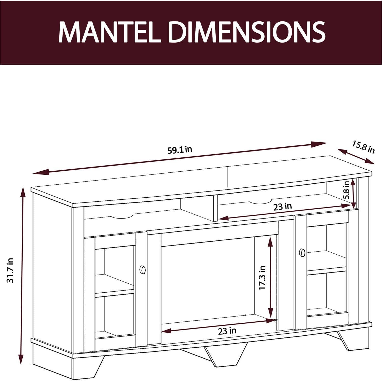 Cambridge Savona 59 In. Electric Fireplace in White with Entertainment Stand and Multi-Color LED Flame Display
