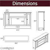 Cambridge Somerset 70-In. Electric Fireplace TV Stand with Multi-Color LED Flames, Driftwood Log Display, and Remote Control _ CAM6938-2MAH