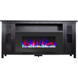 Cambridge Somerset 70-In. Electric Fireplace TV Stand with Multi-Color LED Flames, Driftwood Log Display, and Remote Control _ CAM6938-2MAH