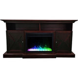 Cambridge 62-in. Summit Farmhouse Style Electric Fireplace Mantel with Deep Crystal Insert, Mahogany _ CAM6215-1MAHCRS