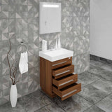 Casa Mare Domenico 24 Matte Walnut Vanity Ceramic Sink Combo - Domenico60MW-24-MSC-S