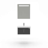 Casa Mare Aspe 24 Glossy Gray Vanity Ceramic Sink Combo - Aspe60GG-24-MSC-S