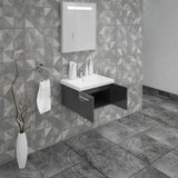 Casa Mare Aspe 24 Glossy Gray Vanity Ceramic Sink Combo - Aspe60GG-24-MSC-S