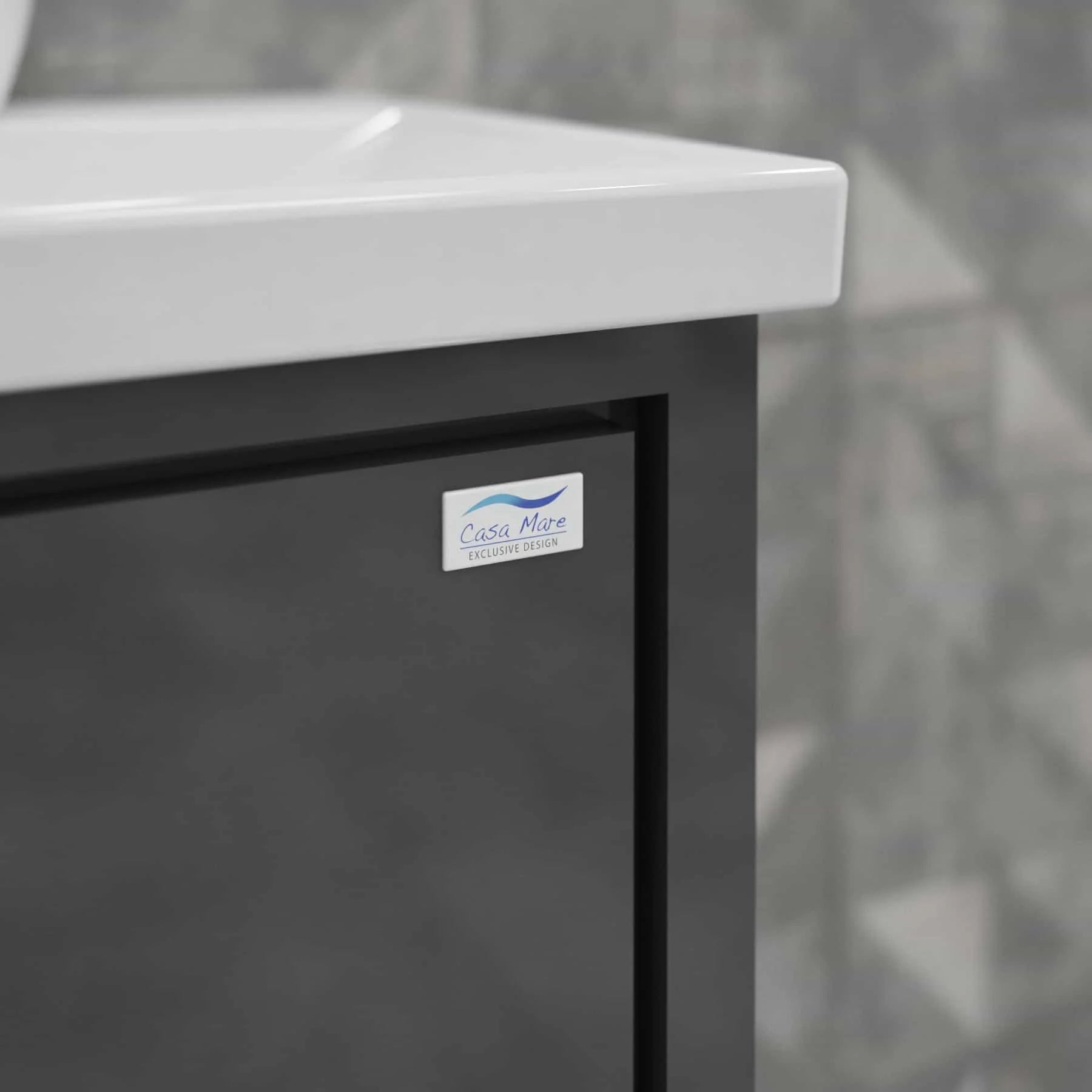 Casa Mare Alessio 32 Glossy Gray Vanity Ceramic Sink Combo - Alessio80GG-32-MSC-S