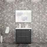 Casa Mare Alessio 36 Glossy Gray Vanity Ceramic Sink Combo - Alessio90GG-36-MSC-S