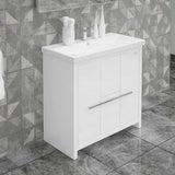 Casa Mare Alessio 32 Glossy White Vanity Ceramic Sink Combo - Alessio80GW-32-MSC-S