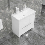 Casa Mare Alessio 32 Glossy White Vanity Ceramic Sink Combo - Alessio80GW-32-MSC-S