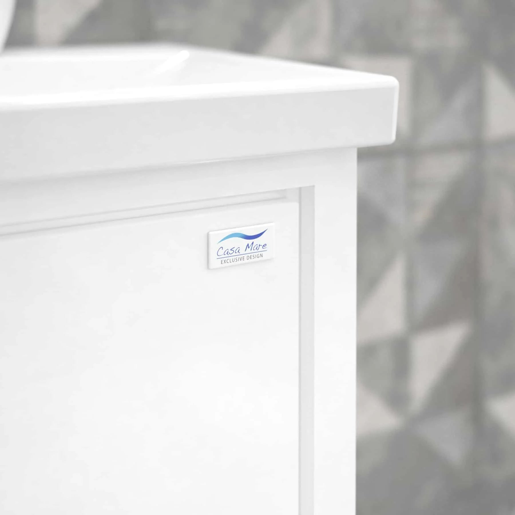 Casa Mare Alessio 32 Glossy White Vanity Ceramic Sink Combo - Alessio80GW-32-MSC-S