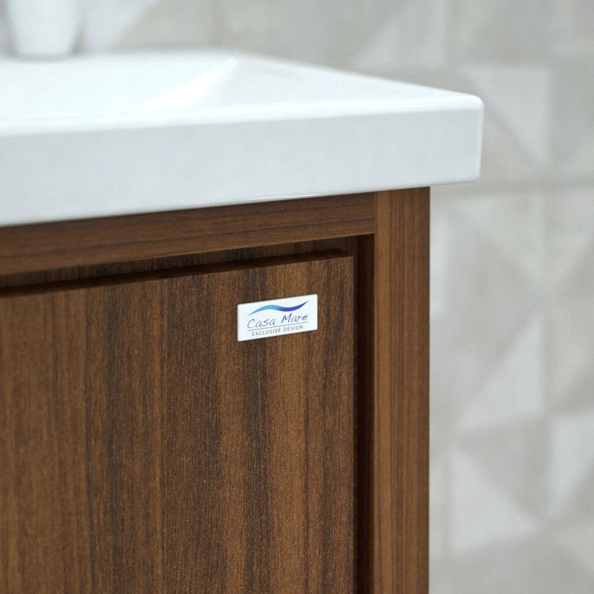 Casa Mare Alessio 32 Matte Walnut Vanity Ceramic Sink Combo - Alessio80MW-32-MSC-S