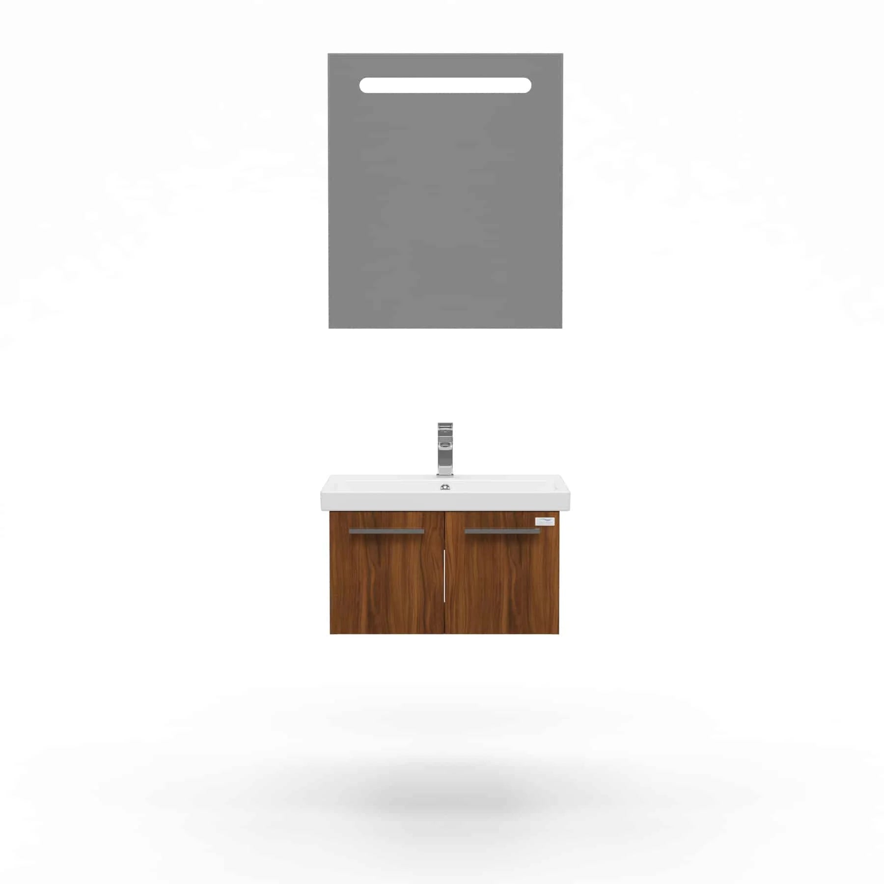 Casa Mare Aspe 32 Matte Walnut Bathroom Vanity Ceramic Sink Combo - Aspe80MW-32-MSC-S