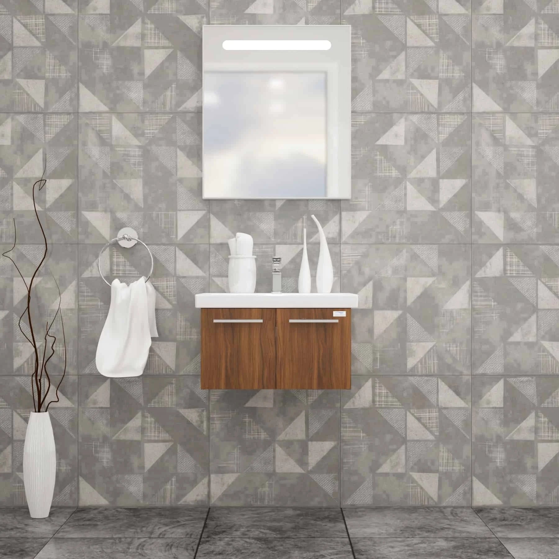 Casa Mare Aspe 32 Matte Walnut Bathroom Vanity Ceramic Sink Combo - Aspe80MW-32-MSC-S