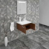 Casa Mare Aspe 32 Matte Walnut Bathroom Vanity Ceramic Sink Combo - Aspe80MW-32-MSC-S