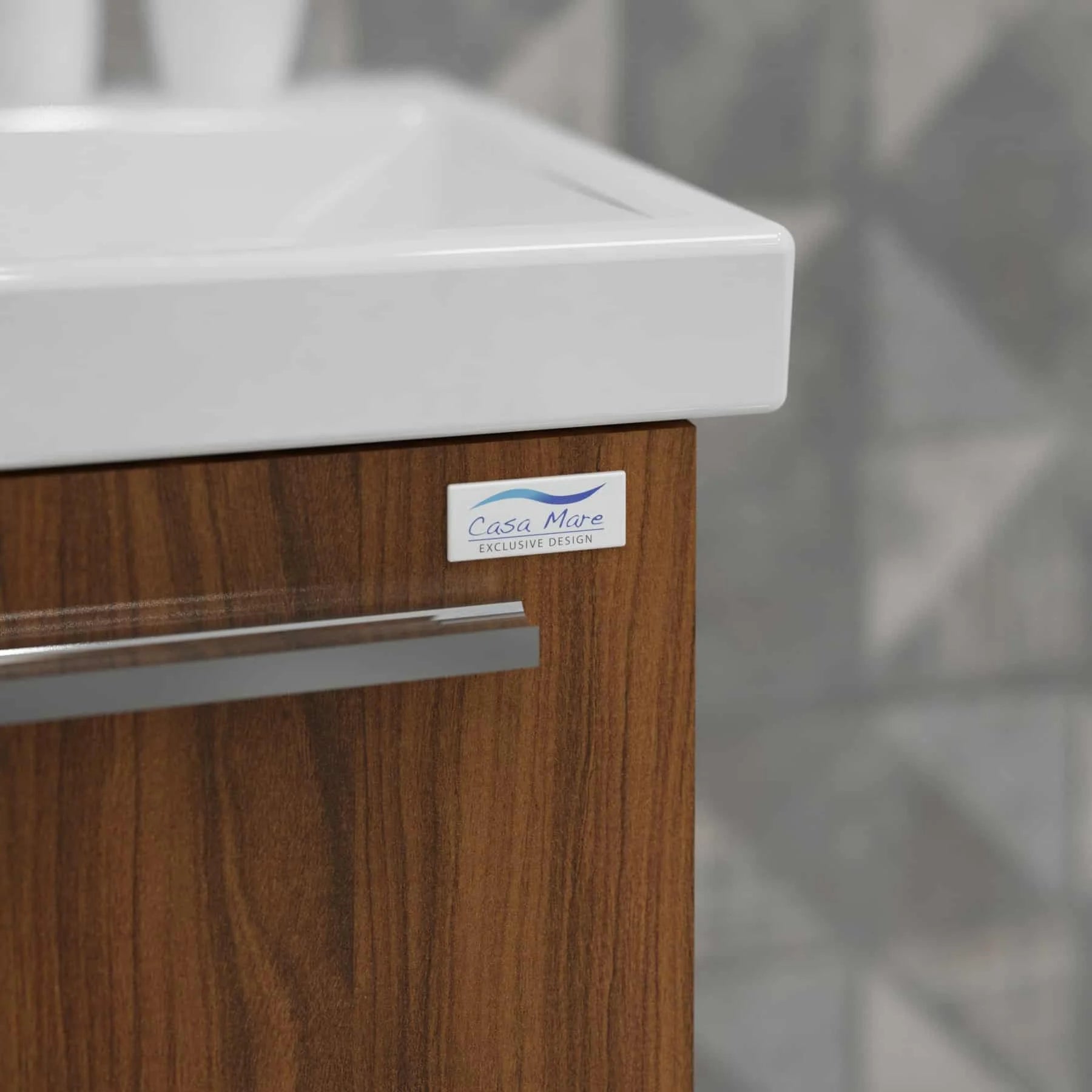 Casa Mare Aspe 32 Matte Walnut Bathroom Vanity Ceramic Sink Combo - Aspe80MW-32-MSC-S