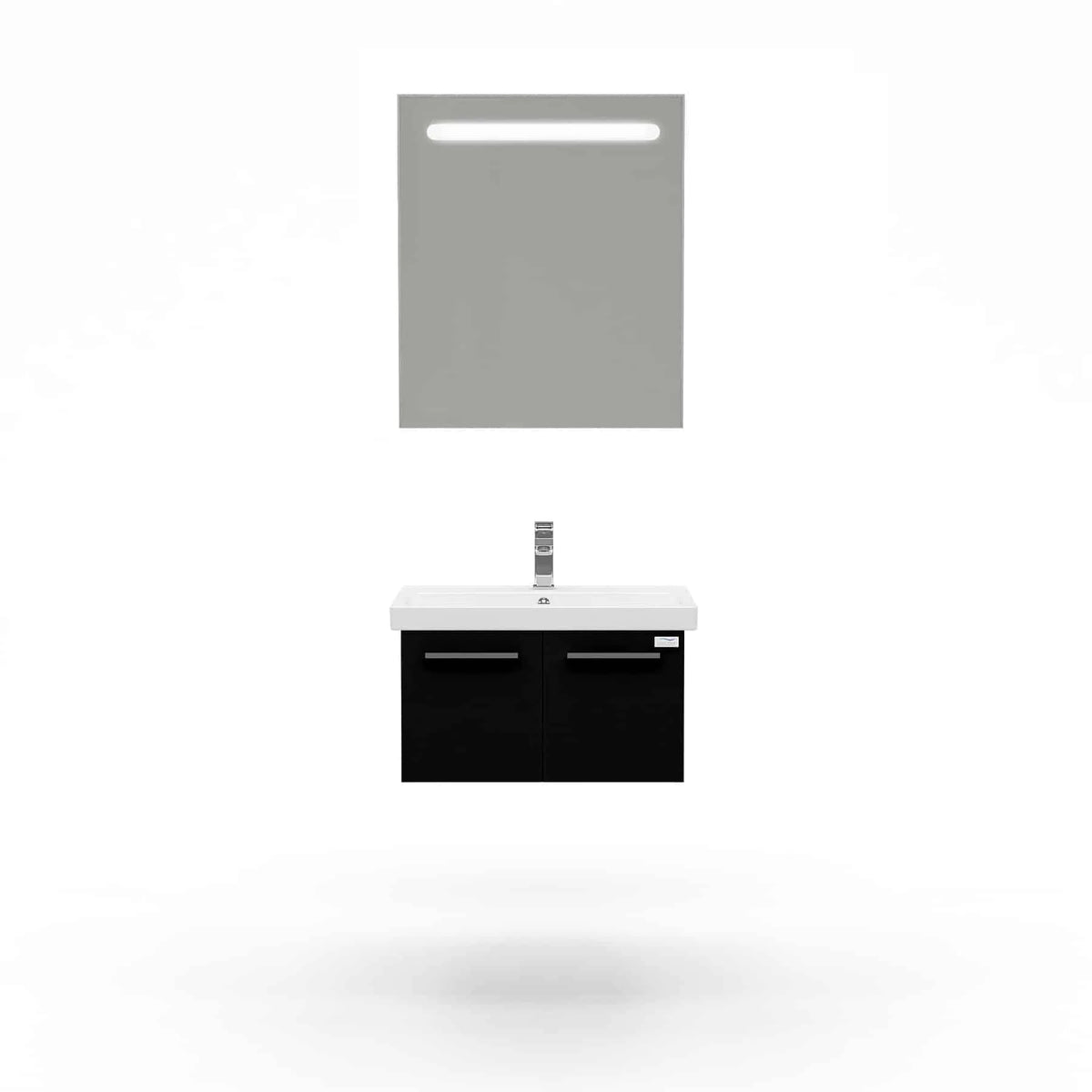 Casa Mare Aspe 24 Glossy Black Vanity Ceramic Sink Combo - Aspe60GB-24-MSC-S