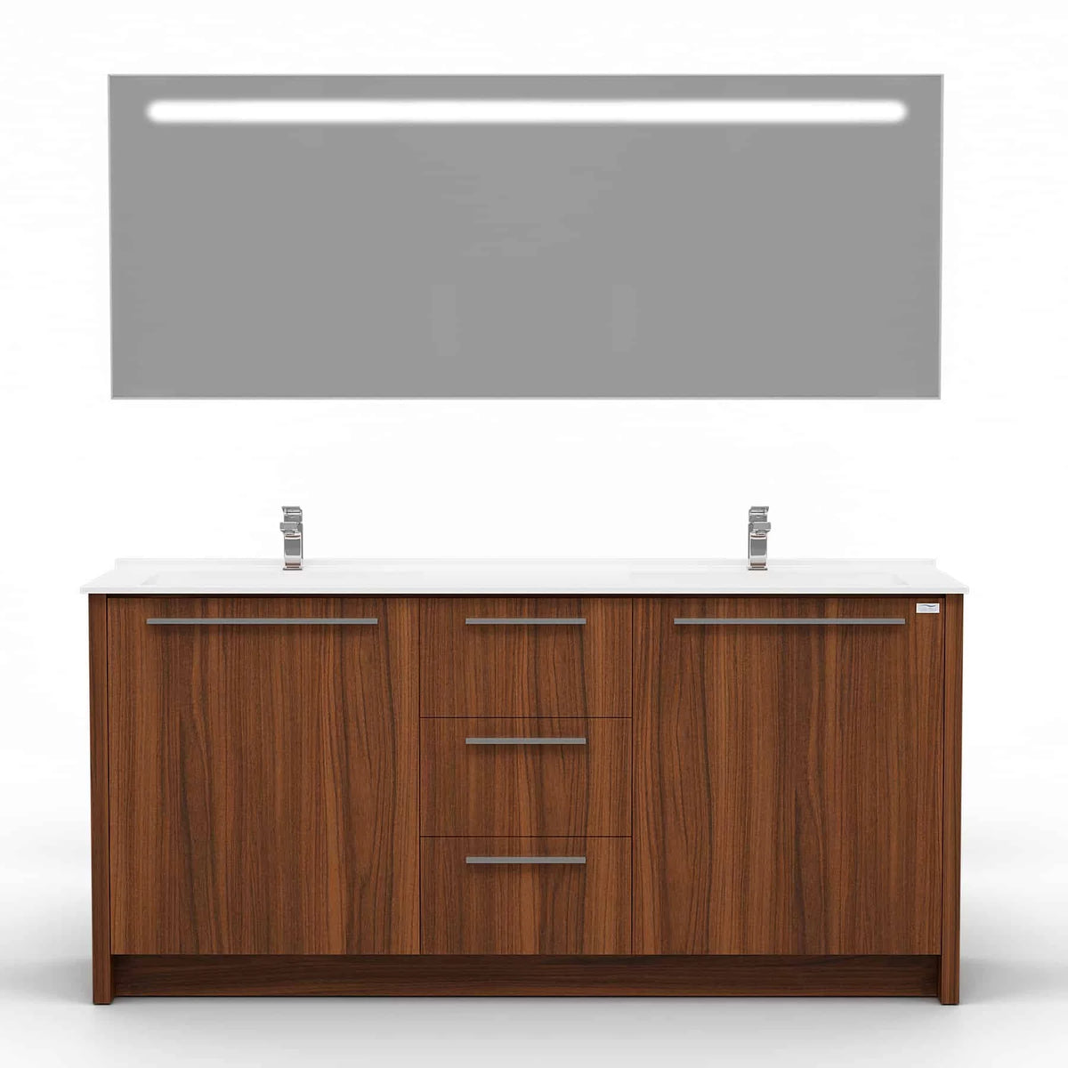 Casa Mare Nona 60 Matte Walnut Bathroom Vanity and Sink Combo- Nona152MW-60-MSC-S