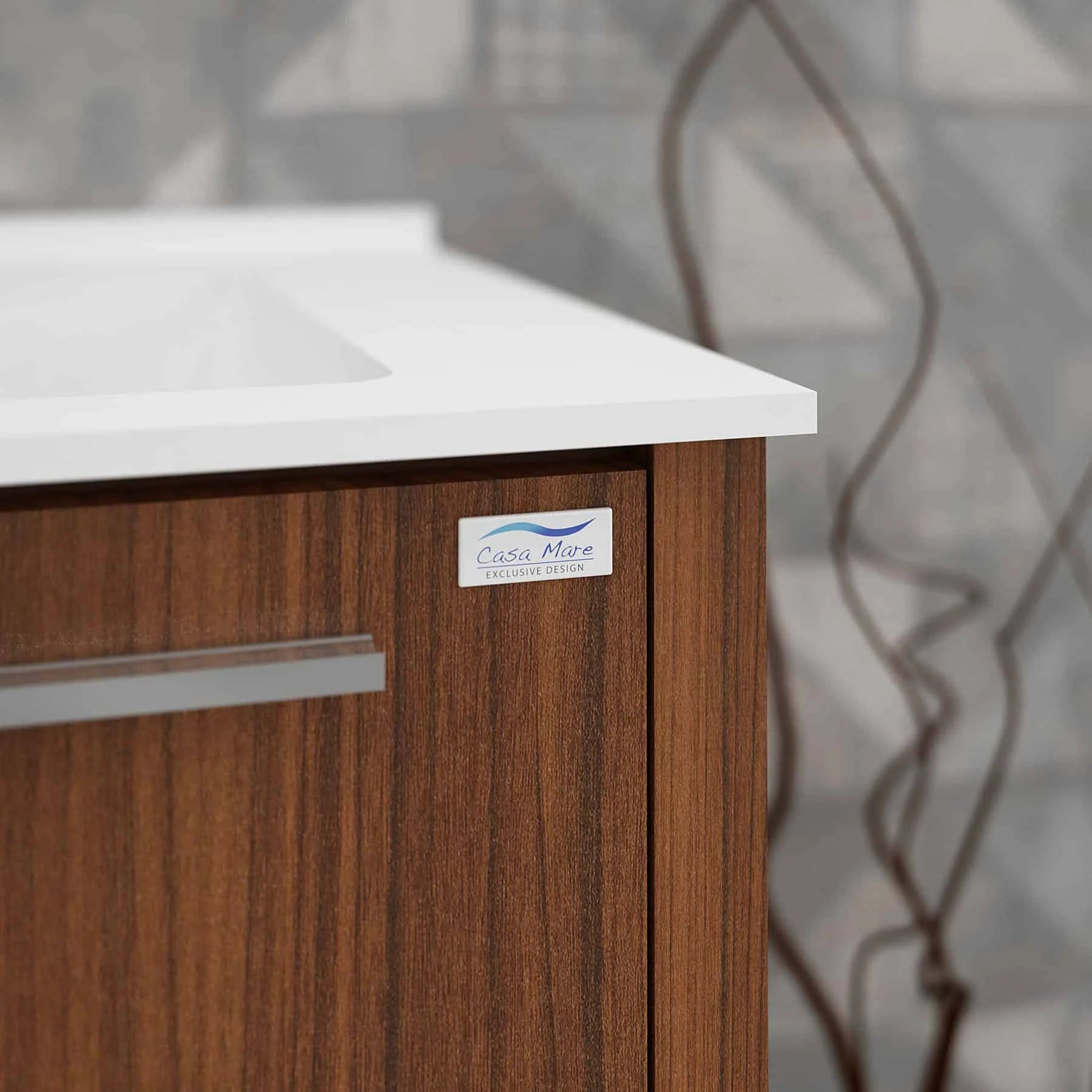 Casa Mare Nona 60 Matte Walnut Bathroom Vanity and Sink Combo- Nona152MW-60-MSC-S